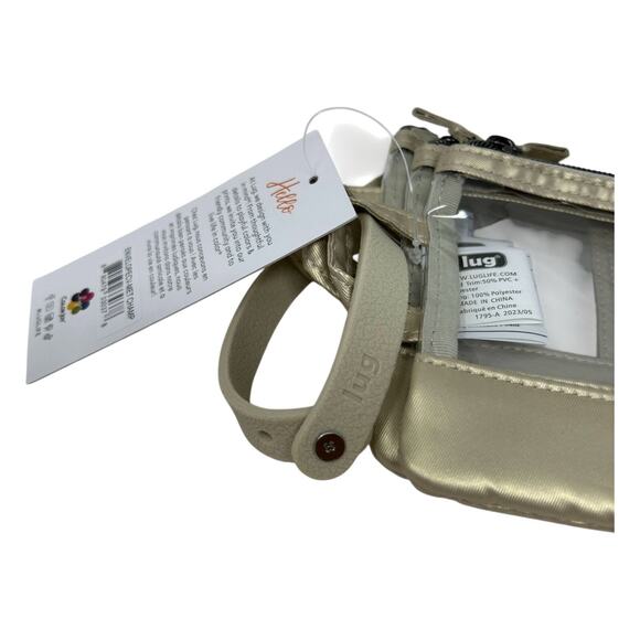 Lug Clearview Metallic Champagne Trio 3-Piece Zip Pouch Set Gold - Picture 15 of 16